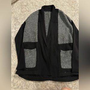 Smart wool cardigan two tone